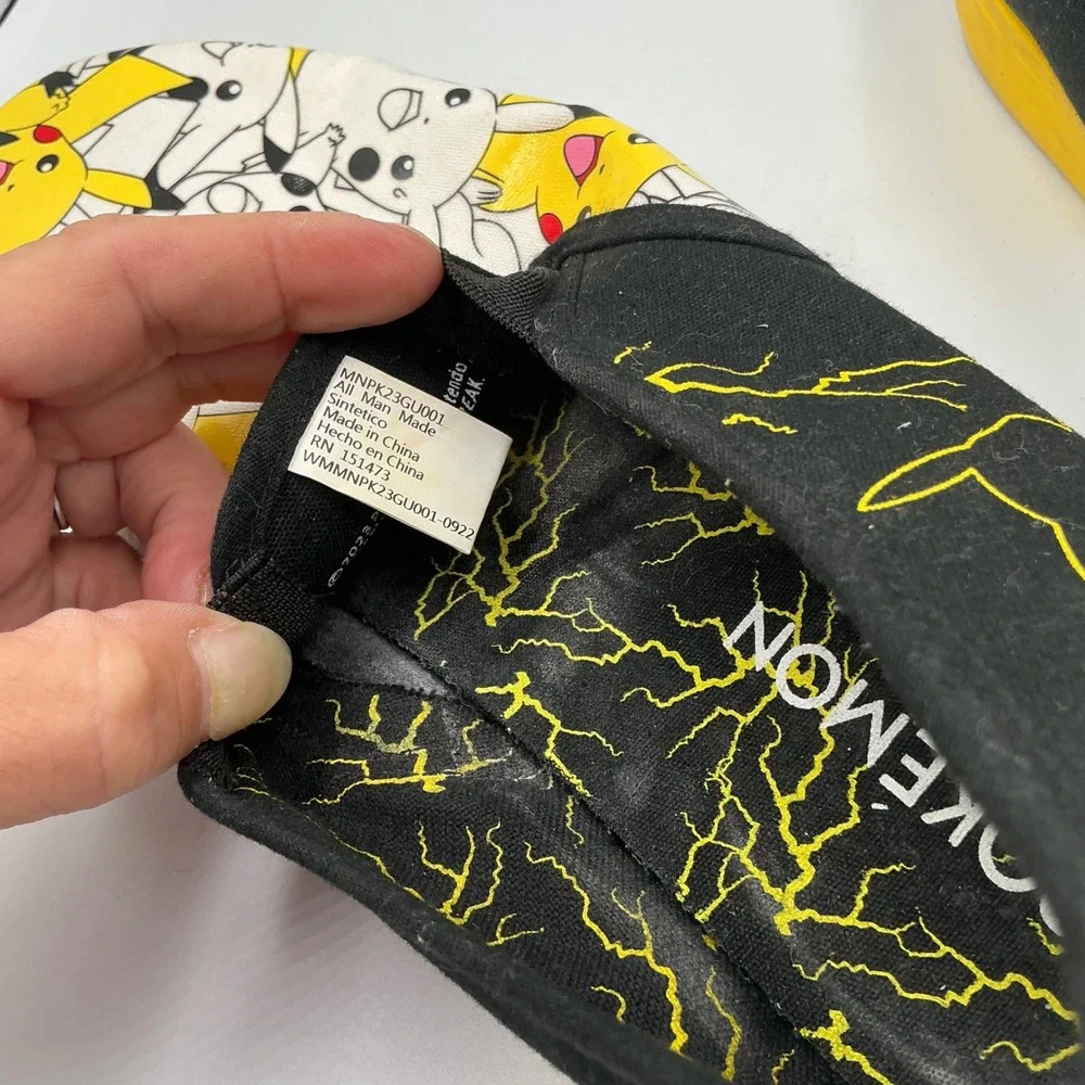 Pokemon Pikachu 25‎ Slip On Shoes Men's Size 12 Nintendo Yellow Black